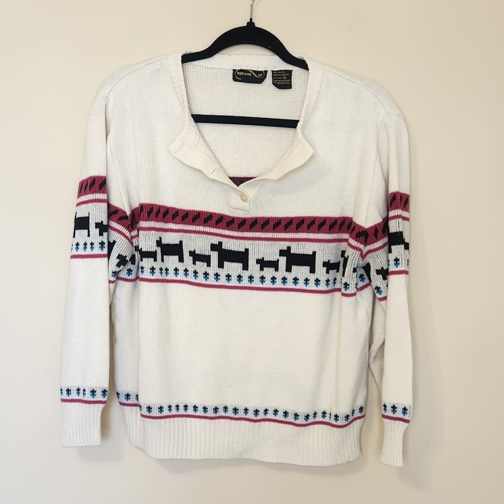 Vintage‎ Scottie Dog Novelty Knit Sweater Womens Scotty Terrier EU 40 US 8/10